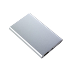 Batería externa personalizada en aluminio de 4.000 mAh color plateado tercera vista