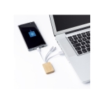 Cables de carga 3 en 1 con carcasa de bambú Multicarga Bamboo color blanco tercera vista