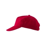 Gorra bordada con logotipo y con cierre de hebilla RPET Basic color rojo tercera vista