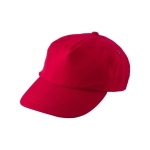 Gorra bordada con logotipo y con cierre de hebilla RPET Basic color rojo cuarta vista