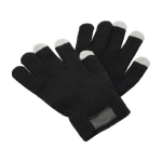 Guantes de poliéster con tres dedos para pantalles táctiles Label color negro tercera vista