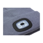 Gorro de invierno con logotipo y luz blanca COB de 3 intensidades color gris oscuro quinta vista