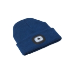 Gorro de invierno con logotipo y luz blanca COB de 3 intensidades color azul marino cuarta vista