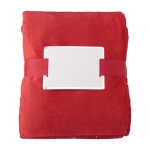 Manta personalizada con tacto de piel de borrego 190 g/m2 Soft Touch color rojo primera vista