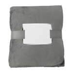 Manta personalizada con tacto de piel de borrego 190 g/m2 Soft Touch color gris primera vista