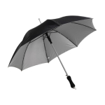 Moderno paraguas corporativo con interior plateado Ø102 Monsoon Plus color negro cuarta vista