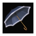 Paraguas de nilón 190T con ribete reflectante Ø105 Auto Reflective color azul oscuro cuarta vista