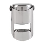 Tapón de acero inoxidable con silicona personalizado para botella Inox color plateado quinta vista