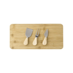 Tablas de cortar personalizadas con cuchillos y tenedor Cheese color madera segunda vista