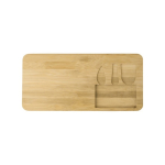 Tablas de cortar personalizadas con cuchillos y tenedor Cheese color madera cuarta vista