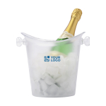 Cubitera de plástico con efecto congelado y agarradores 4L Basic vista de impresión