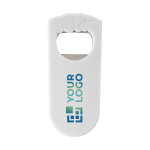 Abrebotellas de plástico y metal con forma de puño Fortis Colors color negro vista de impresión