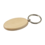 Llavero para regalo de madera ovalado con anilla metálica OvalWood segunda vista