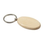 Llavero para regalo de madera ovalado con anilla metálica OvalWood tercera vista