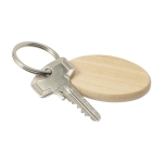 Llavero para regalo de madera ovalado con anilla metálica OvalWood cuarta vista