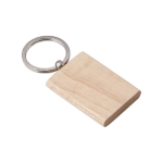 Llaveros para merchandising de madera rectangular Rectwood color madera cuarta vista