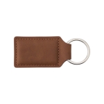 Llavero de PU marrón con anilla de metal de estilo formal Classic color marrón primera vista