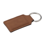 Llavero de PU marrón con anilla de metal de estilo formal Classic color marrón segunda vista