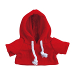 Osito de peluche de poliéster suave con sudadera y ojos bordados color rojo segunda vista