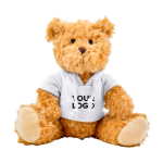 Osito de peluche de poliéster suave con sudadera y ojos bordados color blanco tercera vista