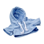 Osito de peluche de poliéster suave con sudadera y ojos bordados color azul claro décima vista