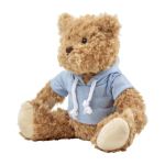 Osito de peluche de poliéster suave con sudadera y ojos bordados color azul claro undécima vista