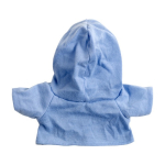 Osito de peluche de poliéster suave con sudadera y ojos bordados color azul claro tercera vista