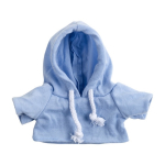 Osito de peluche de poliéster suave con sudadera y ojos bordados color azul claro cuarta vista
