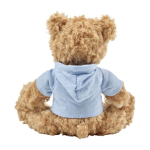 Osito de peluche de poliéster suave con sudadera y ojos bordados color azul claro quinta vista
