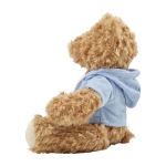 Osito de peluche de poliéster suave con sudadera y ojos bordados color azul claro séptima vista