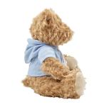Osito de peluche de poliéster suave con sudadera y ojos bordados color azul claro octava vista