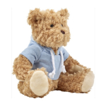 Osito de peluche de poliéster suave con sudadera y ojos bordados color azul claro novena vista