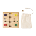 Juego de viaje de madera en bolsa de algodón para regalar Smart color madera segunda vista