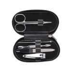 Set de manicura en estuche redondeado con 5 accesorios Deluxe color negro tercera vista