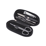 Set de manicura en estuche redondeado con 5 accesorios Deluxe color negro quinta vista