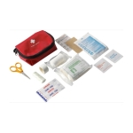 Botiquín personalizado de poliéster con cremallera para empresas Crisis color rojo cuarta vista