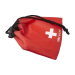 Botiquín en bolsa corporativo con cierre de cuerda y 10 accesorios Bag color rojo octava vista