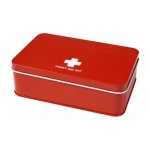 Botiquín en caja rectangular metálica con 15 accesorios Metallic Box color rojo cuarta vista
