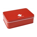 Botiquín en caja rectangular metálica con 15 accesorios Metallic Box color rojo sexta vista