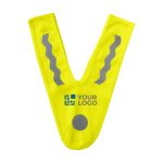 Chaleco de visibilidad  promocional en forma de V para niños color amarillo fluorescente vista de impresión