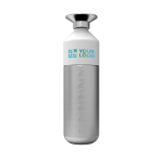Botella personalizada versátil de aluminio 800ml Dopper Steel color plateado vista de impresión