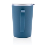 Taza térmica de acero reciclado con asa 420ml Premium Recycled color azul tercera vista