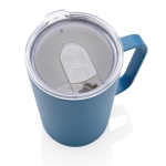 Taza térmica de acero reciclado con asa 420ml Premium Recycled color azul quinta vista