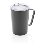 Taza térmica de acero reciclado con asa 420ml Premium Recycled color gris oscuro séptima vista