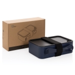 Fiambrera de 93% de plástico de reciclado 1,2L Carry Recycled color azul marino vista con caja