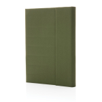 Portafolios corporativo elegante reciclado con libreta A5 Magnet RPET color verde militar octava vista