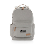 Mochila de lona reciclada para portátiles de 14'' color gris vista de impresión