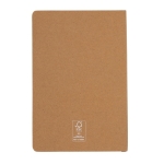 Libreta de tapa dura con certificado FSC A5 hojas a rayas Hard Forest color marrón tercera vista