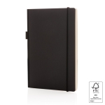 Libreta con bolsillo y certificado FSC® A5 hojas a rayas Deluxe Forest color negro