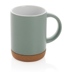 Taza de cerámica con base de corcho y color mate de 280ml Cork Base color verde menta